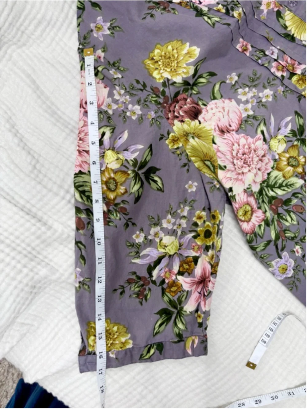 Women's denim24/7 Purple Floral Tunic Top Plus Size 24W Cotton - Picture 7 of 9